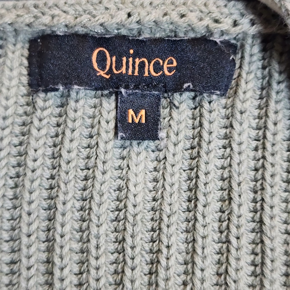 Quince Women's Cardigan Size M Organic Cotton Minimalist Neutral Oversized Cozy - Picture 4 of 9